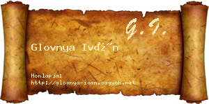 Glovnya Iván névjegykártya